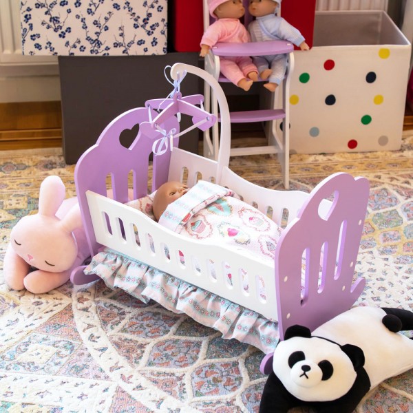 Кроватка Lilu для куклы до 50 см (Baby Born, Annabell) фиолетовая