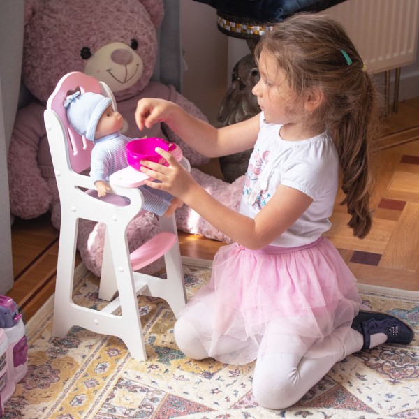 Стульчик Lilu для кормления куклы до 50 см (Baby Born, Annabell) розовый