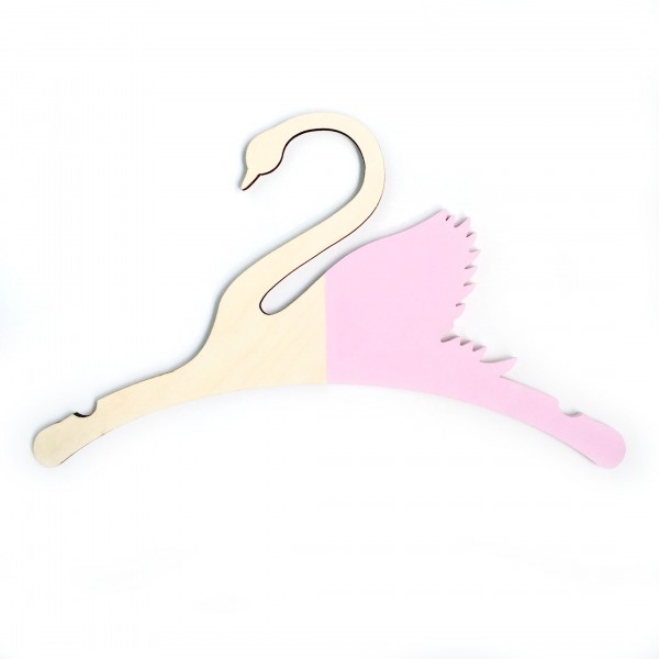 Детская Вешалка плечики Лебедь розовый 30 см