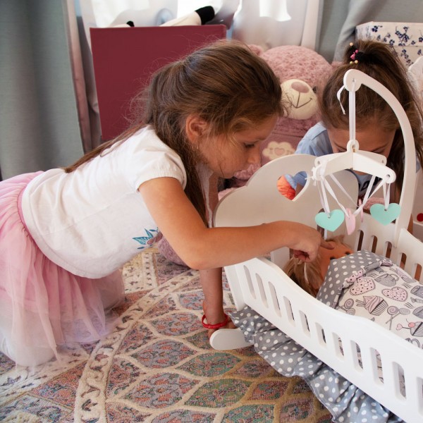 Кроватка Lilu для куклы до 50 см (Baby Born, Annabell) белая
