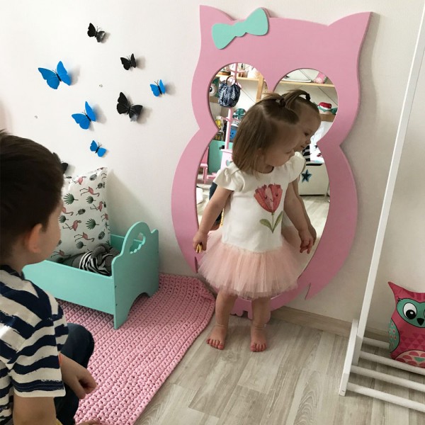 Детское зеркало Pink Owl Сова розовое 101 х 62 см
