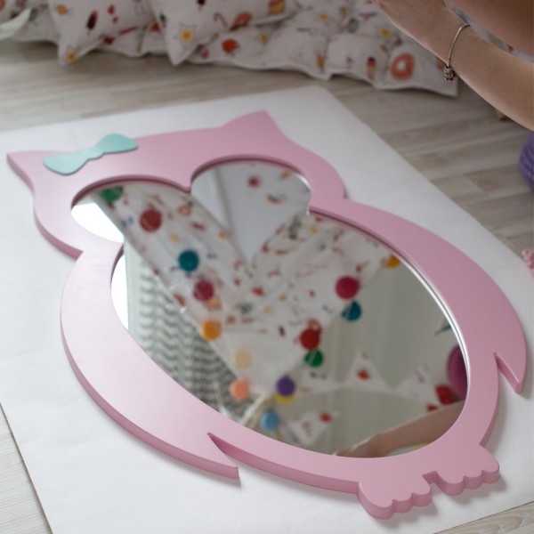 Детское зеркало Pink Owl Сова розовое 101 х 62 см